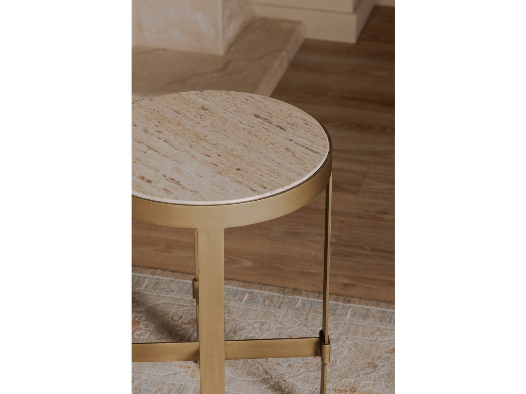 Holli Travertine Side Table - Ornate Home