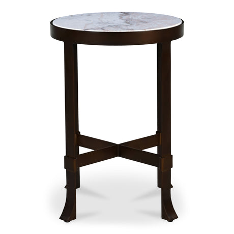 Holli White Marble Side Table - Ornate Home