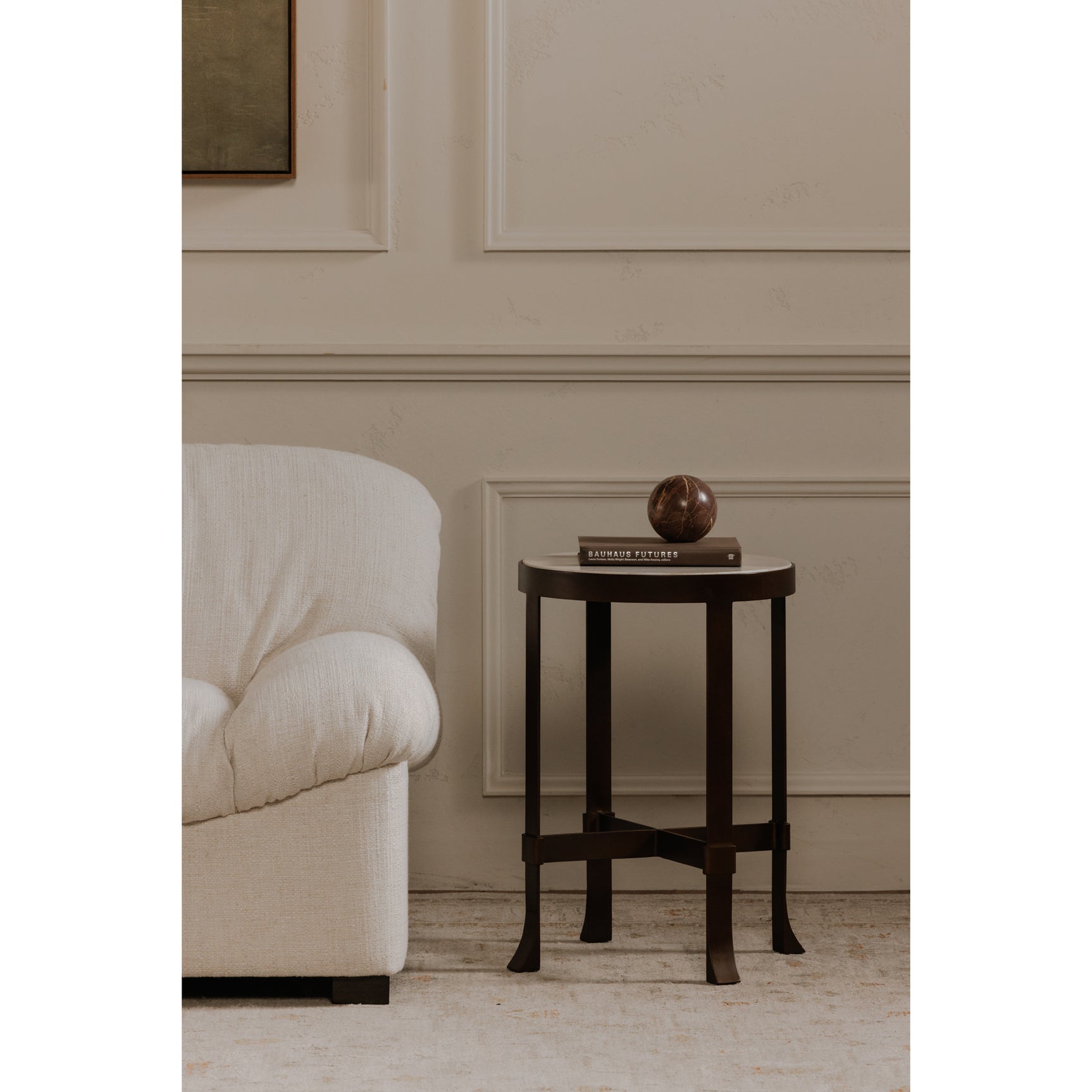 Holli White Marble Side Table - Ornate Home