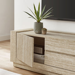 Hollis 59" Travertine TV Stand - Ornate Home
