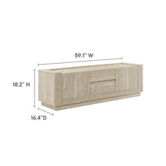 Hollis 59" Travertine TV Stand - Ornate Home