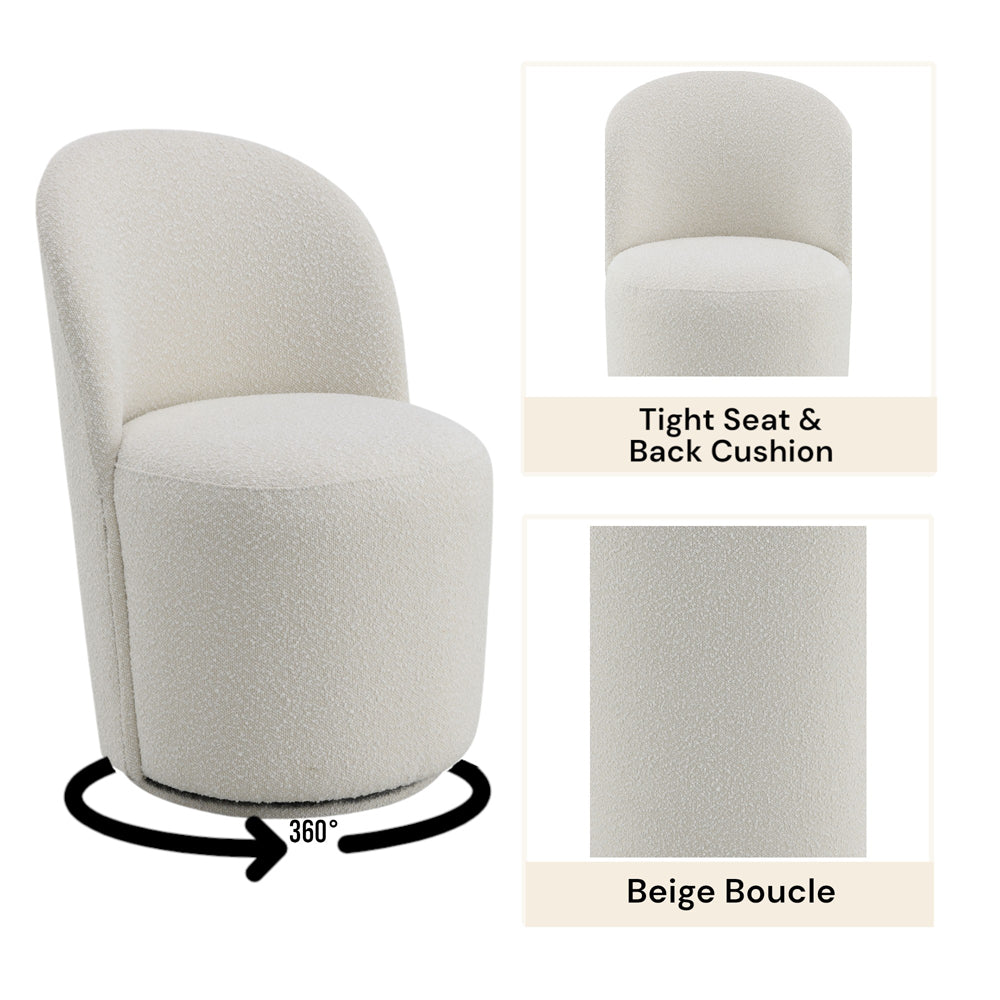 Hollis Beige Boucle Side Chair (Set of 2) - Ornate Home