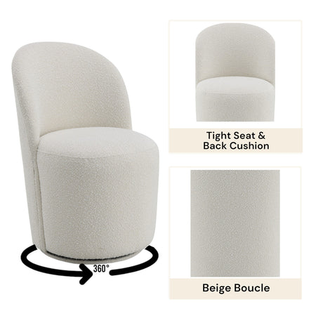 Hollis Beige Boucle Side Chair (Set of 2) - Ornate Home