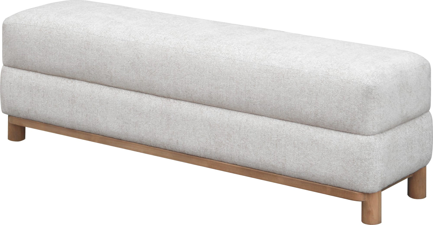 Hollis Snow White/Cabin Glow Wood/Upholstered Bench - Ornate Home