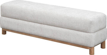 Hollis Snow White/Cabin Glow Wood/Upholstered Bench - Ornate Home