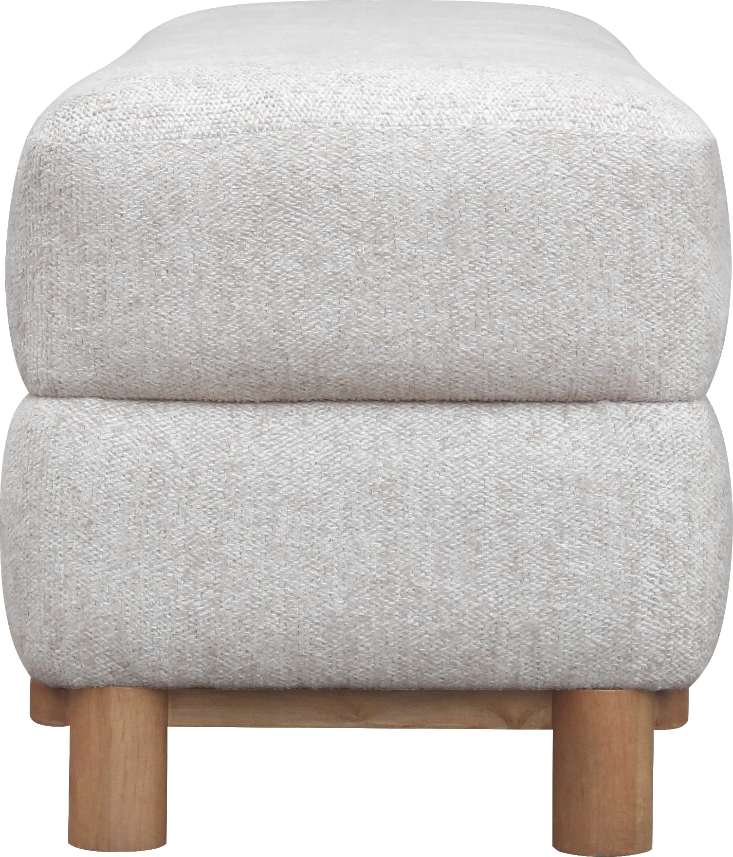 Hollis Snow White/Cabin Glow Wood/Upholstered Bench - Ornate Home