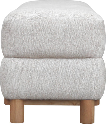 Hollis Snow White/Cabin Glow Wood/Upholstered Bench - Ornate Home