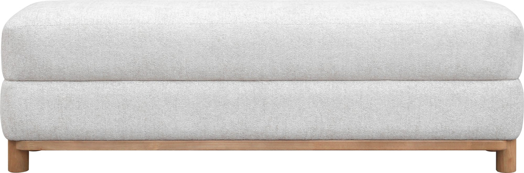 Hollis Snow White/Cabin Glow Wood/Upholstered Bench - Ornate Home