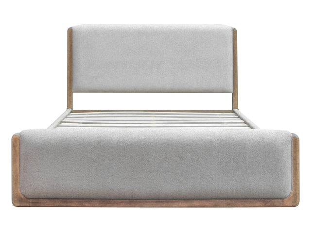 Hollis Sweater Grey/Cabin Glow Upholstered King Bed - Ornate Home