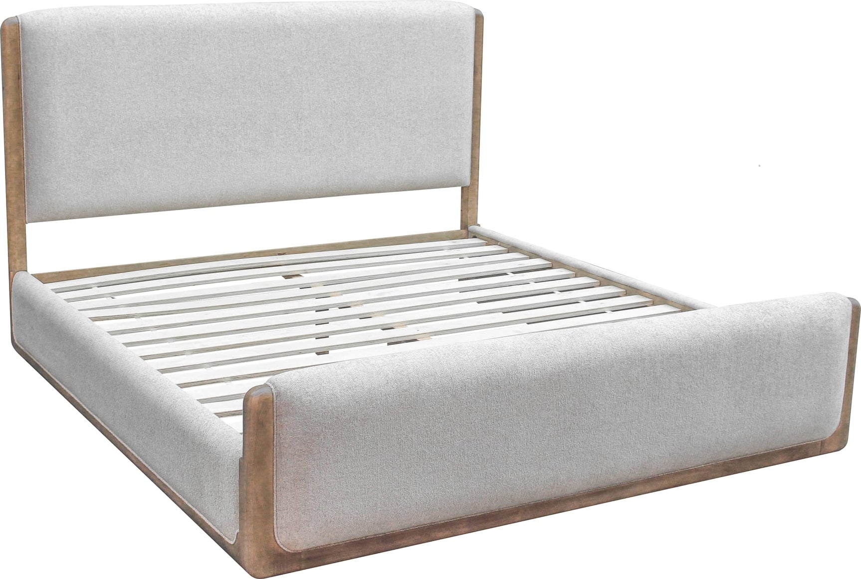 Hollis Sweater Grey/Cabin Glow Upholstered King Bed - Ornate Home