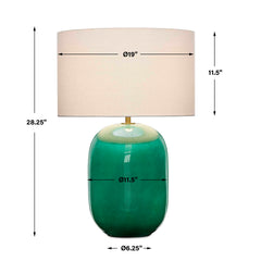 Hollis Teal Table Lamp - Ornate Home