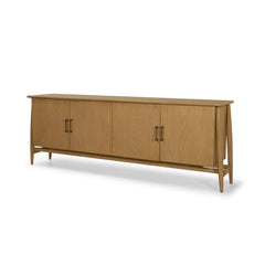 Hollis Warm Brown Wood 4-Door Closed Sideboard - Ornate Home