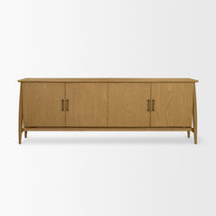 Hollis Warm Brown Wood 4-Door Closed Sideboard - Ornate Home