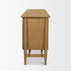 Hollis Warm Brown Wood 4-Door Closed Sideboard - Ornate Home