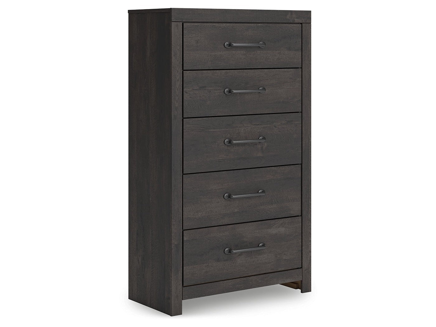 Hollivern Dark Gray Five Drawer Chest - Ornate Home