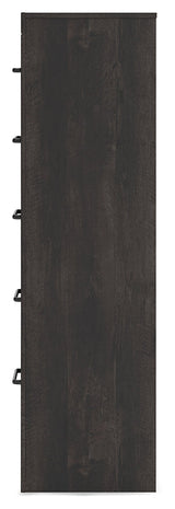 Hollivern Dark Gray Five Drawer Chest - Ornate Home