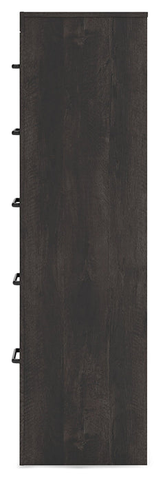 Hollivern Dark Gray Five Drawer Chest - Ornate Home