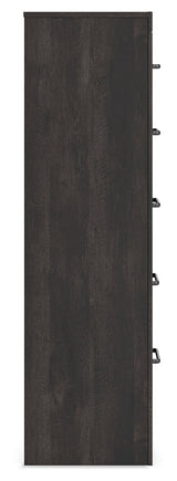 Hollivern Dark Gray Five Drawer Chest - Ornate Home
