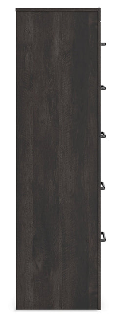 Hollivern Dark Gray Five Drawer Chest - Ornate Home