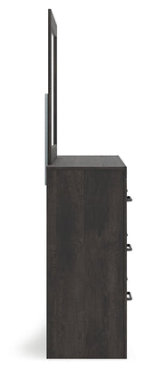 Hollivern Dark Gray Full Panel Bed, Dresser and Mirror - Ornate Home