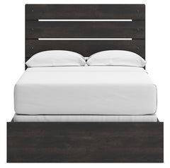 Hollivern Dark Gray Full Panel Bed, Dresser and Mirror - Ornate Home