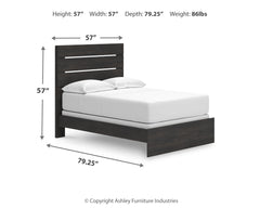 Hollivern Dark Gray Full Panel Bed, Dresser and Mirror - Ornate Home
