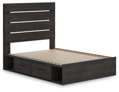 Hollivern Dark Gray Full Panel Youth Bed w/Storage - Ornate Home