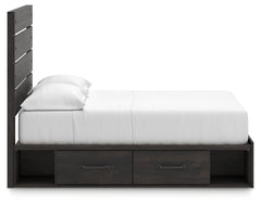 Hollivern Dark Gray Full Panel Youth Bed w/Storage - Ornate Home