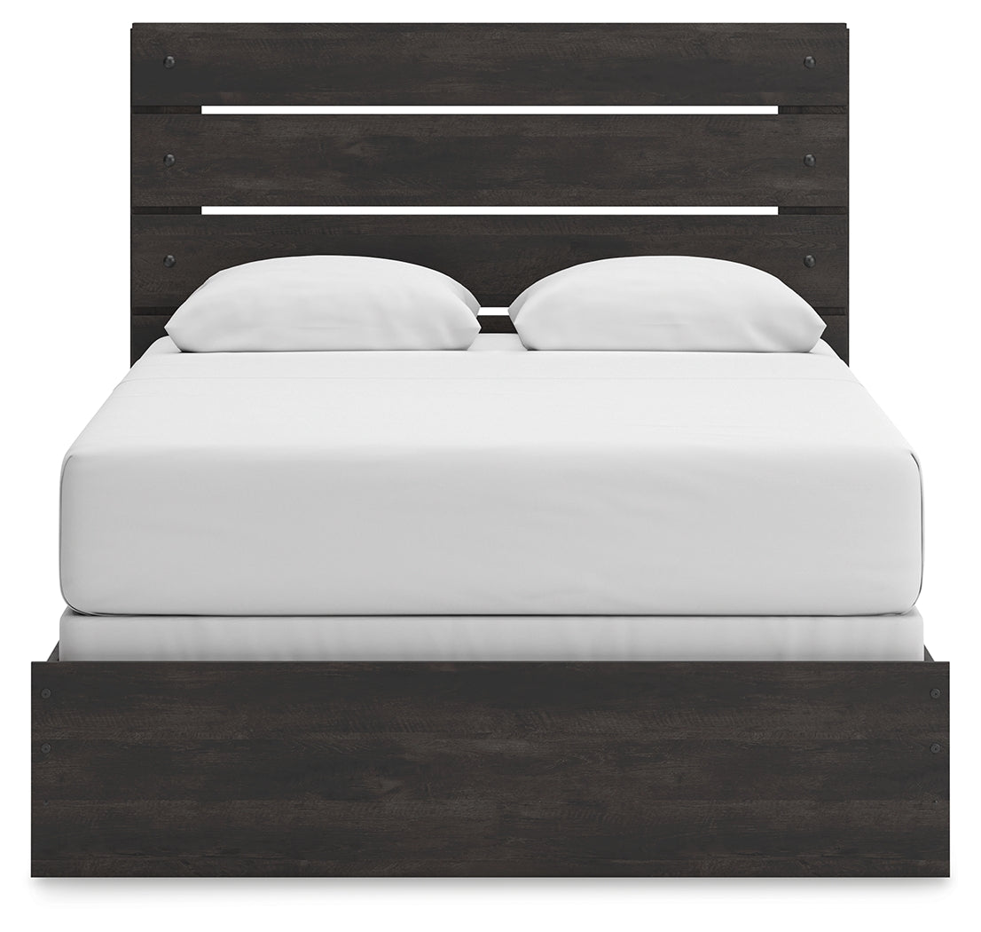 Hollivern Dark Gray Queen Panel Bed, Dresser and Mirror (Online Special Price) - Ornate Home