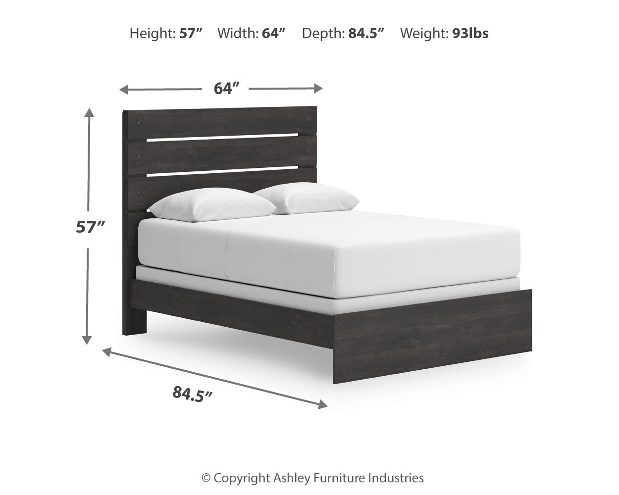 Hollivern Dark Gray Queen Panel Bed, Dresser and Mirror (Online Special Price) - Ornate Home