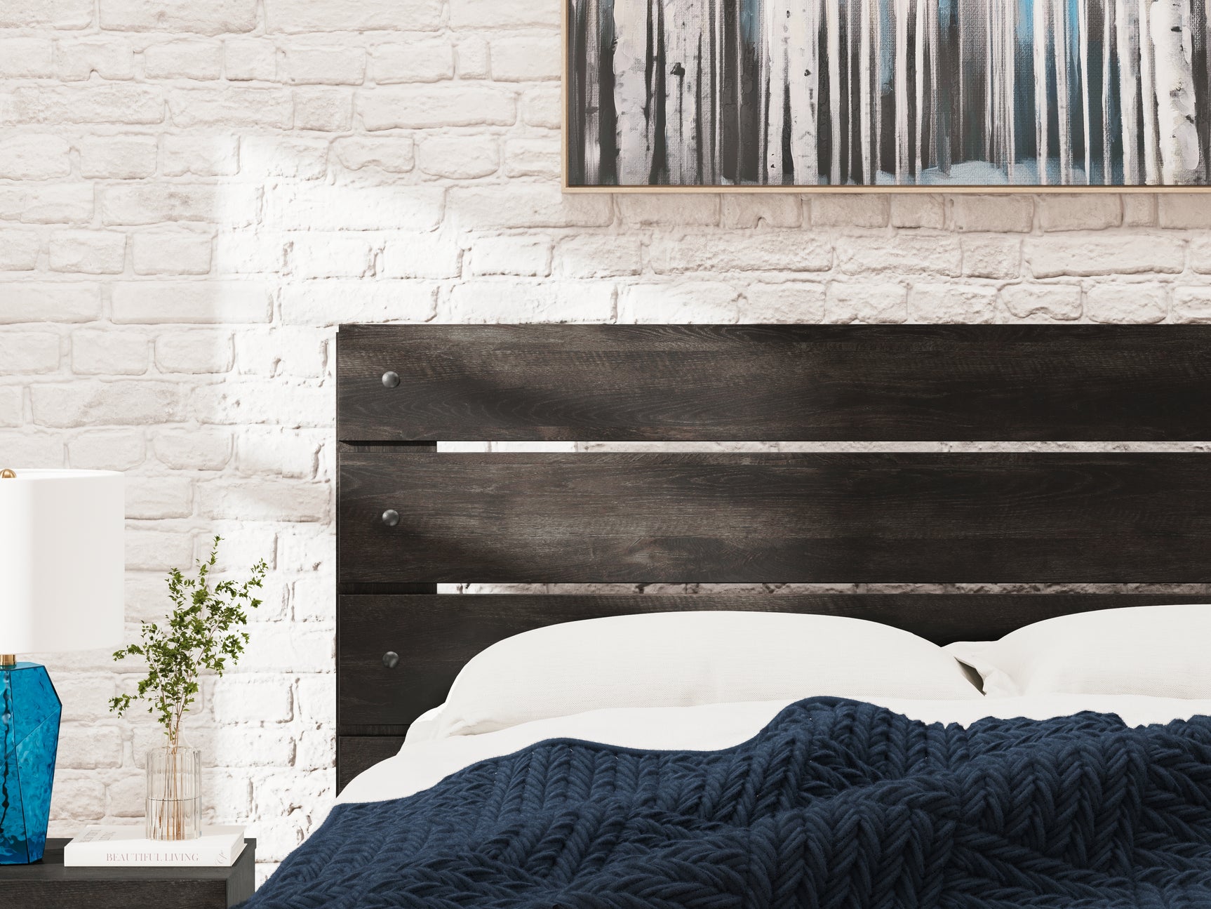 Hollivern Dark Gray Queen Panel Bed, Dresser and Mirror (Online Special Price) - Ornate Home