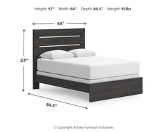 Hollivern Dark Gray Queen Panel Bed, Dresser and Mirror - Ornate Home