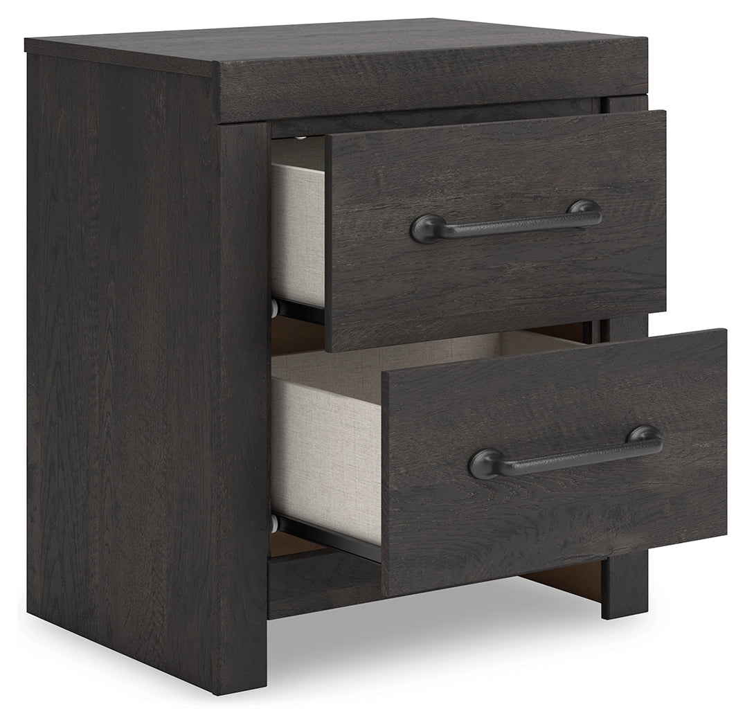 Hollivern Dark Gray Queen Panel Bedroom Set with Dresser, Mirror and Nightstand (Online Special Price) - Ornate Home