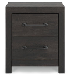 Hollivern Dark Gray Queen Panel Bedroom Set with Dresser, Mirror and Nightstand - Ornate Home