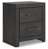 Hollivern Dark Gray Queen Panel Bedroom Set with Dresser, Mirror and Nightstand - Ornate Home
