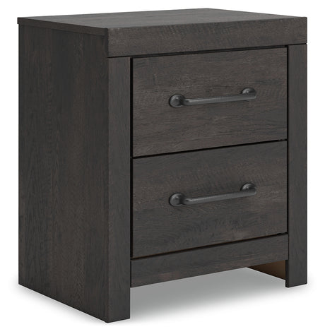 Hollivern Dark Gray Queen Panel Bedroom Set with Dresser, Mirror and Nightstand - Ornate Home