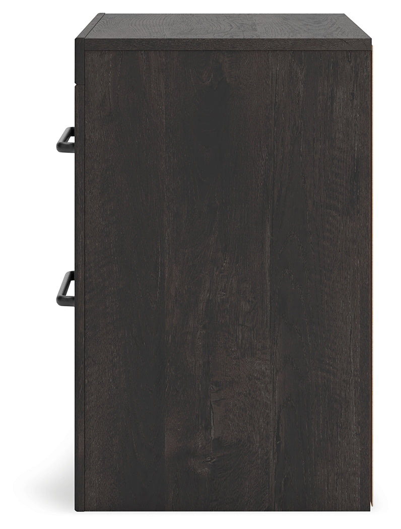 Hollivern Dark Gray Queen Panel Bedroom Set with Dresser, Mirror and Nightstand - Ornate Home