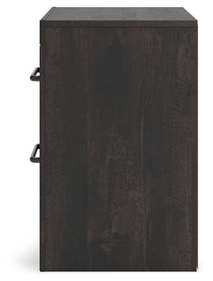 Hollivern Dark Gray Queen Panel Bedroom Set with Dresser, Mirror and Nightstand - Ornate Home