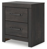 Hollivern Dark Gray Queen Panel Bedroom Set with Dresser, Mirror and Nightstand - Ornate Home