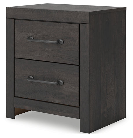Hollivern Dark Gray Queen Panel Bedroom Set with Dresser, Mirror and Nightstand - Ornate Home