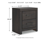Hollivern Dark Gray Queen Panel Bedroom Set with Dresser, Mirror and Nightstand - Ornate Home