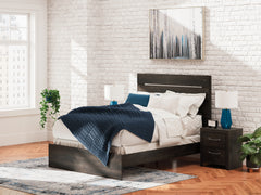 Hollivern Dark Gray Queen Panel Bedroom Set with Dresser, Mirror and Nightstand - Ornate Home
