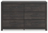 Hollivern Dark Gray Six Drawer Dresser (Online Special Price) - Ornate Home