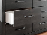 Hollivern Dark Gray Six Drawer Dresser (Online Special Price) - Ornate Home