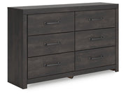 Hollivern Dark Gray Six Drawer Dresser - Ornate Home