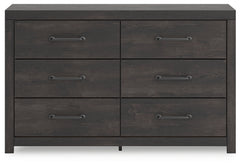 Hollivern Dark Gray Six Drawer Dresser - Ornate Home