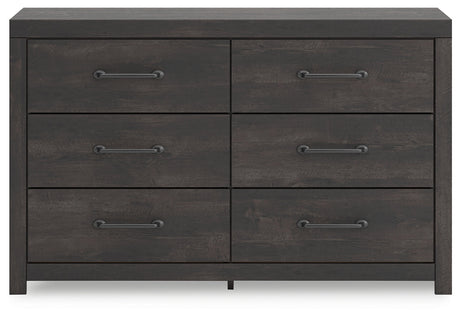 Hollivern Dark Gray Six Drawer Dresser - Ornate Home