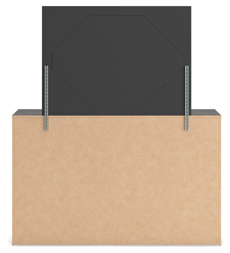 Hollivern Dark Gray Twin Panel Bed, Dresser and Mirror - Ornate Home