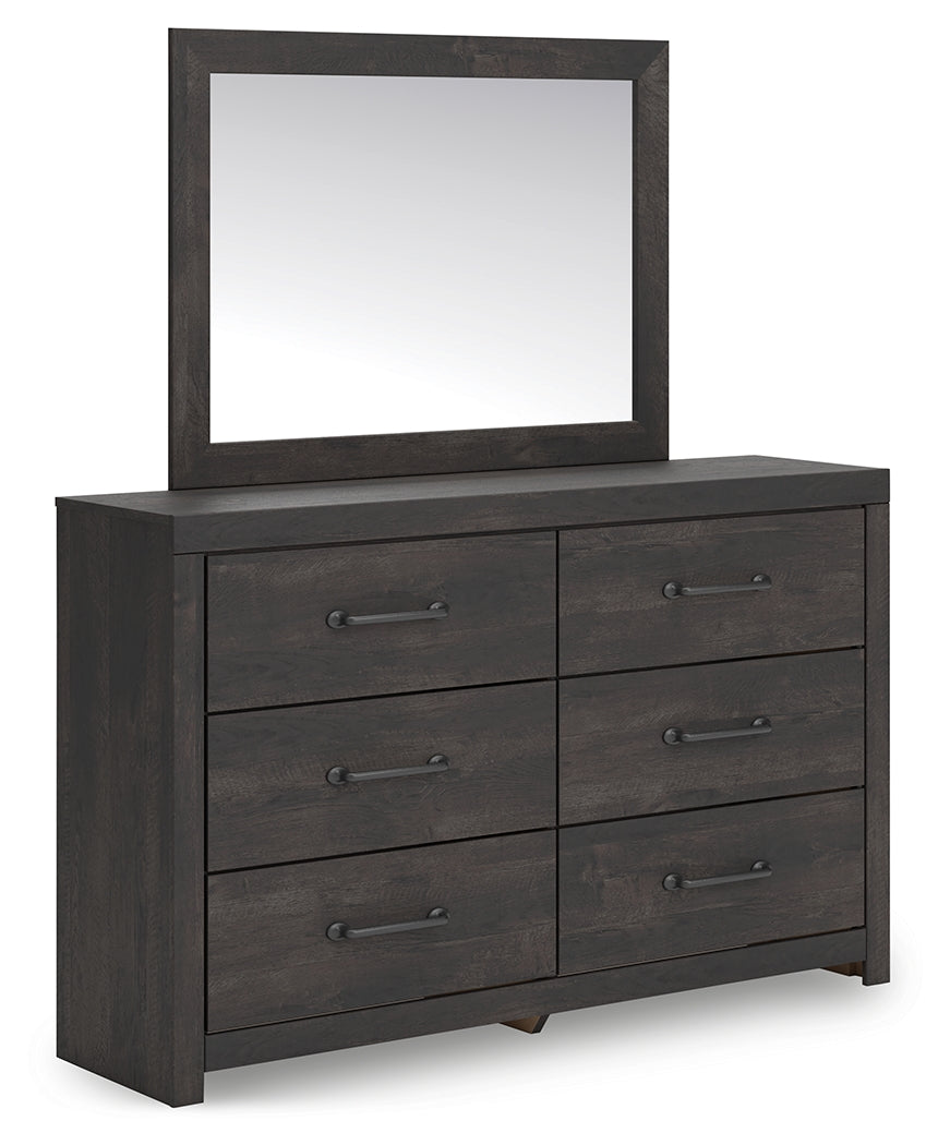 Hollivern Dark Gray Twin Panel Storage Bed, Dresser, Mirror and Chest (Online Special Price) - Ornate Home