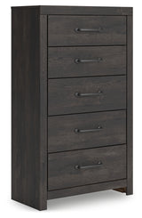 Hollivern Dark Gray Twin Panel Storage Bed, Dresser, Mirror and Chest (Online Special Price) - Ornate Home